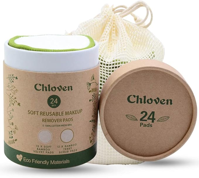 Chloven Reusable Makeup Remover Pads 24 Pack - Image 2