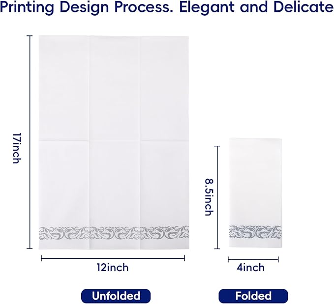 200 Disposable Hand Towels Soft and Absorbent Linen Feel Dinner Napkin Durable - Image 2