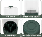 Toothbrush Holder with Cover 360 Rotating 4 Compartments Bathroom Toothpaste - Image 8