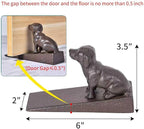 Sungmor Heavy Duty Cast Iron Dog Door Stops | Decorative Cute Animal Statue - Image 2