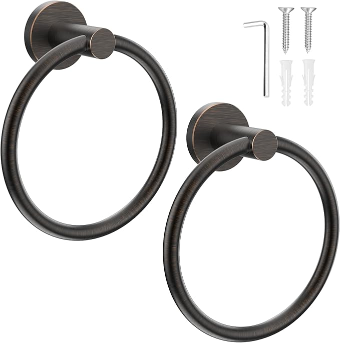 SetSail Towel Holder for Bathroom Wall 2 Packs Towel Ring Screw-in Stainless by SetSail