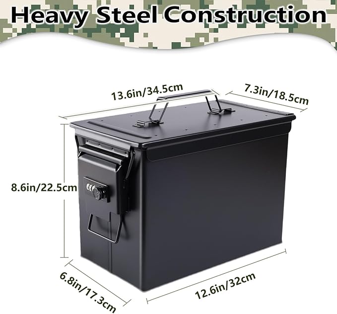 Ammo Can&Ammo Box, Fireproof & Waterproof Metal Storage Box - Image 6