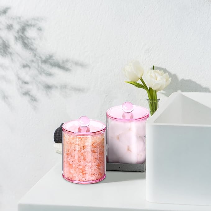 2 Pack Qtip Holder, Canister Apothecary Jar Set, Bathroom Jars - Image 6