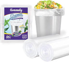 Hommaly 8 Gallon 86 pcs Medium Clear Trash Bags Strong Clear Garbage Bags by HOMMALY