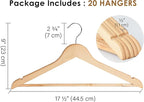 StorageWorks Wooden Hangers 20 Pack, Wood Coat Hangers - Image 3