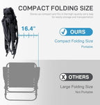 EVER ADVANCED Oversized Folding Rocking Camping Chair, Padded Portable Rocker Chairs for Patio, Lawn and Outdoors, Heavy Duty Hard Armchair for Adults Supports 400lbs, Black - Image 5