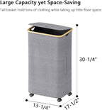 SUOCO Laundry Hamper on Wheels 100L, Clothes Basket - Image 6
