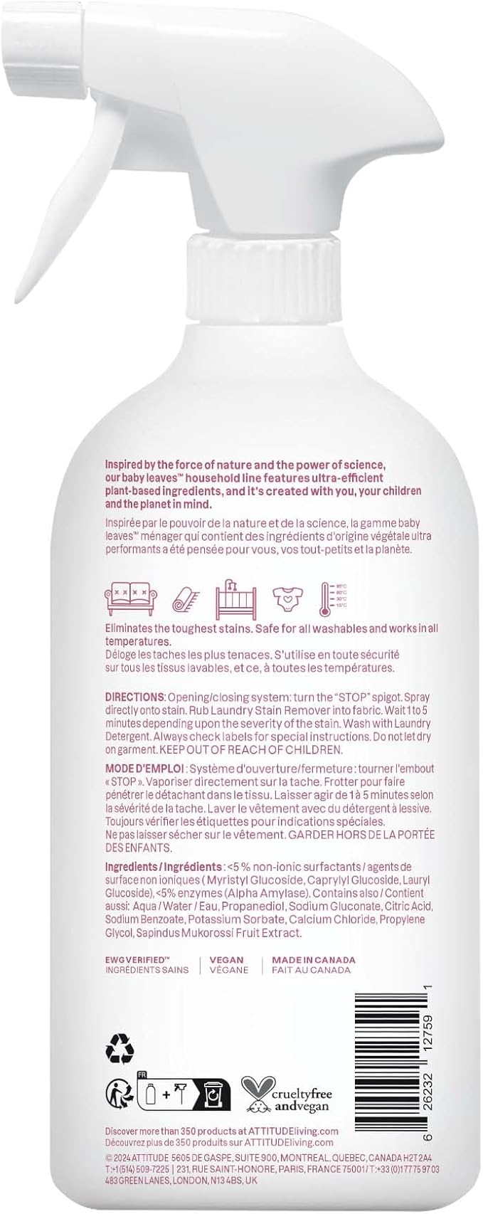 ATTITUDE Baby Laundry Stain Remover, Plant and Mineral-Based Ingredients - Image 9