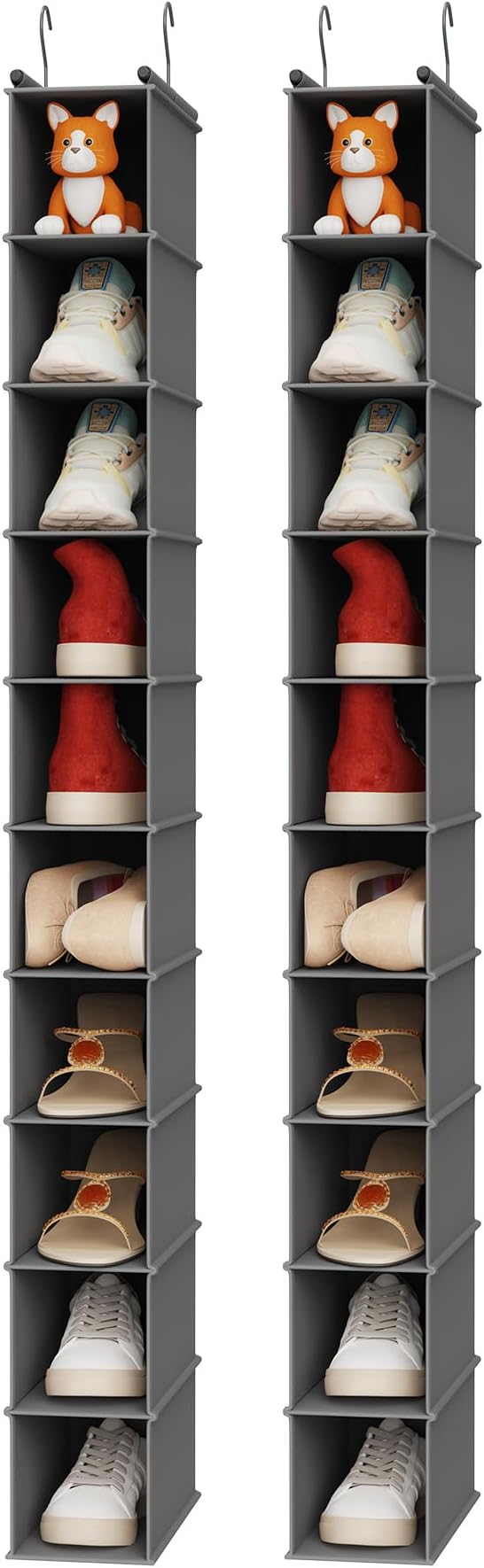 MAX Houser 10-Shelf Hanging Shoe Shelf Organizer, Hanging Shoe Storage - Image 8