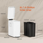 Small Bathroom Trash Can with Lid Soft Close, 6L / 1.6 Gallon Stainless Steel - Image 6