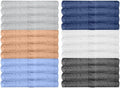 24 Pack Wash Cloths | Multicolour 100% Cotton Extra Absorbent Face Towels | Soft by KAHAF+COLLECTION