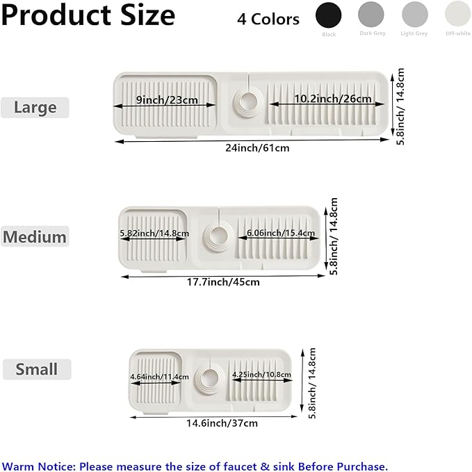 Kitchen Sink Splash Guard Silicone Drip Catcher Tray Sink Protector - Image 2