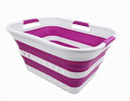 SAMMART 30L Collapsible 3 Handled Plastic Laundry Basket by SAMMART