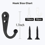 Coat Hooks-52 Pack Farmhouse Hooks - Image 2
