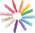 KIMOBER 200pcs Mini Wooden Clothespins, Mixed Colored Small Craft Peg Pins Clips - Image 4