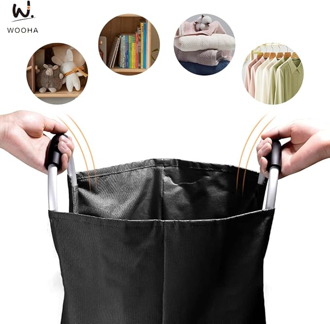 WOOHA 125L Large laundry basket, Collapsible laundry hamper, Tall Clothes - Image 6