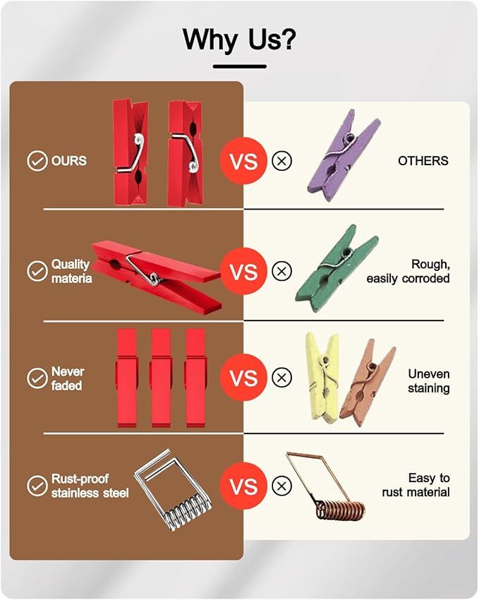 Mini Clothes Pins Wooden Colored Small Clothespins - Image 2