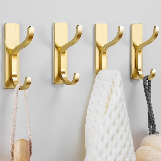 niffgaff Wall Hooks for Coat and Towel: 13lb Adhesive Door Hanger Stick On by niffgaff
