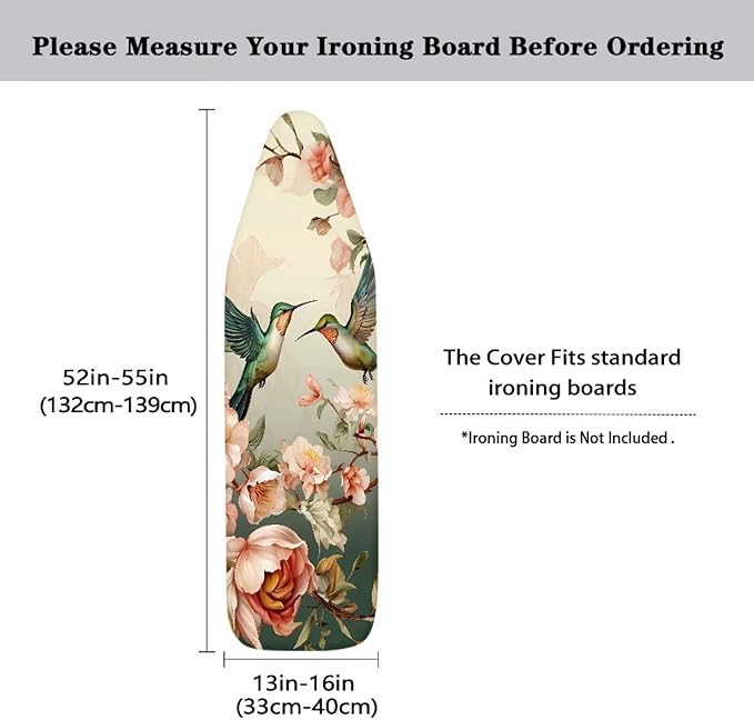 ZDCUSTOM Hummingbird Flower Ironing Board Cover Tabletop Ironing Board Cover - Image 5