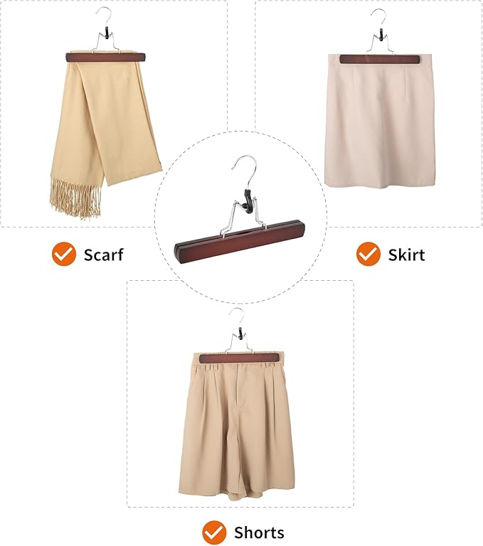 Amazon Basics Wooden Pants Hangers Closet Organizer - Image 6