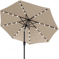ABCCANOPY Durable Solar Led Patio Umbrellas with 32LED Lights 9FT (Tan) by ABCCANOPY