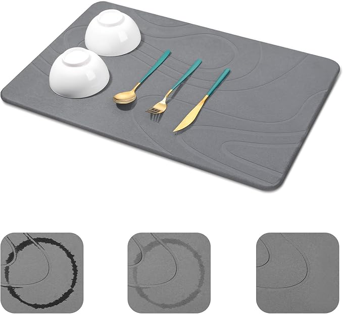 Large Stone Drying Mat for Kitchen Counter by snuggery