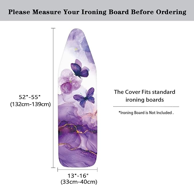 Sprowallow Purple Butterfly Flower Ironing Board Covers 15 x 54 inch Drawstring - Image 5