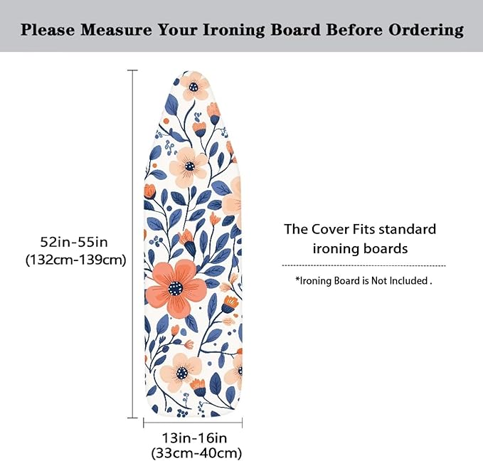 Flower Print Ironing Board Cover Universal Ironing Protector Fits Standard and - Image 5