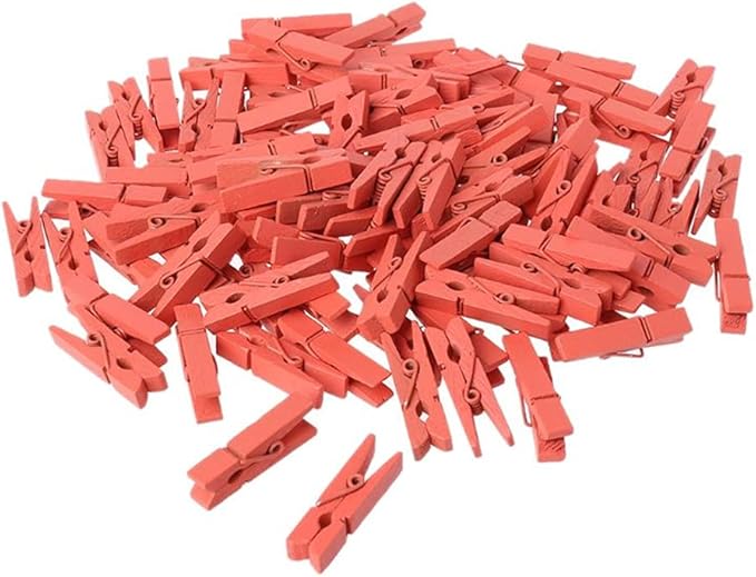 100pcs Mini Natural Wooden Clothes Photo Paper Peg Pin Clothespin Craft Clips by Unknown