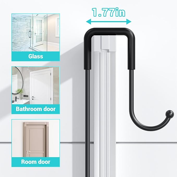 Over the Door Shower Caddy Hanging: Black Rustproof Shower Organizer over the - Image 5