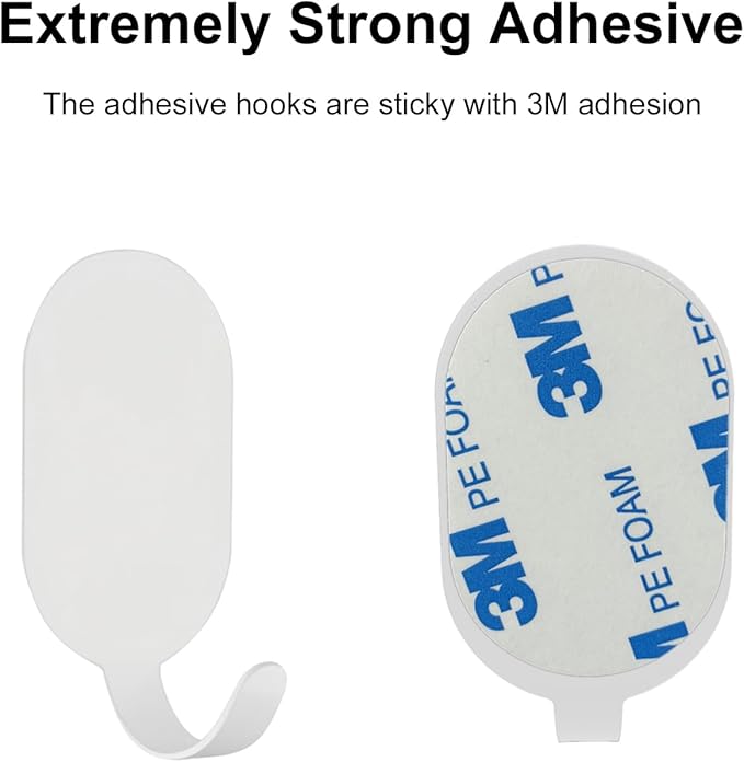 Sticky Adhesive Hooks for Hanging, Stainless Steel Hooks, Key Hooks, Towel Hooks - Image 3