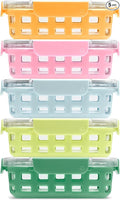 Ello Duraglass 3.4 Cup Meal Prep Sets 10Pc, 5 Pack Set- Glass Food Storage by Ello