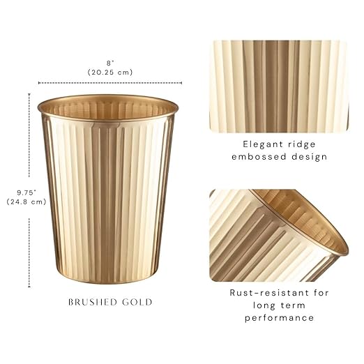 Monarch Abode Metal Bathroom Trash Can – Waste Basket - Image 2