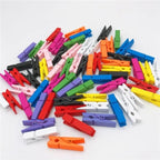 100pcs Mini Natural Wooden Clothes Photo Paper Peg Pin Clothespin Craft Clips - Image 2
