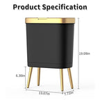 Procade Office Trash Can with Lid, Modern Narrow Garbage Can with Legs - Image 6