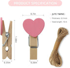 80 Pieces Wooden Heart Clothespins Mini Heart Photo Clips Colorful Small - Image 2