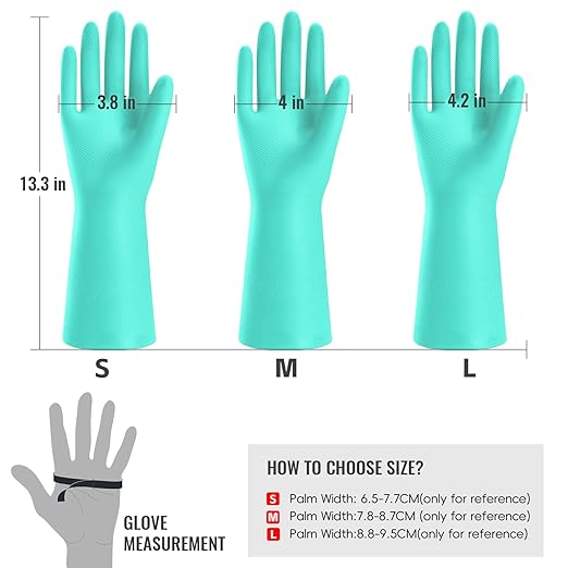 KAQ Reusable Rubber Cleaning Gloves: 4 Pairs Latex Free Non-Slip Household - Image 7