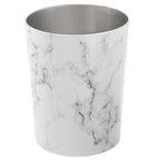 mDesign Round Metal Small 1.7 Gallon Recycle Trash Can Wastebasket, Garbage by mDesign