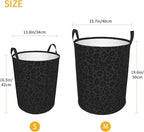 Black Leopard Print Laundry Hamper Bag - Image 4