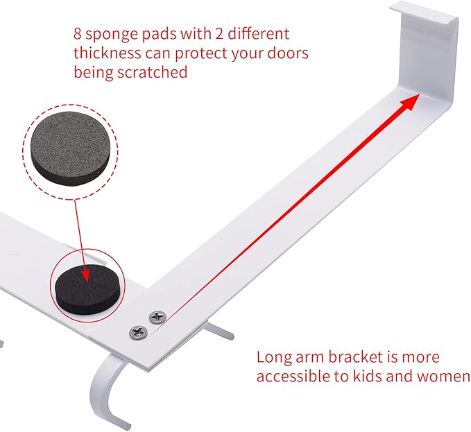 DOKU Over The Door Hook, Heavy Duty Over Door Hanger Holder - Image 4