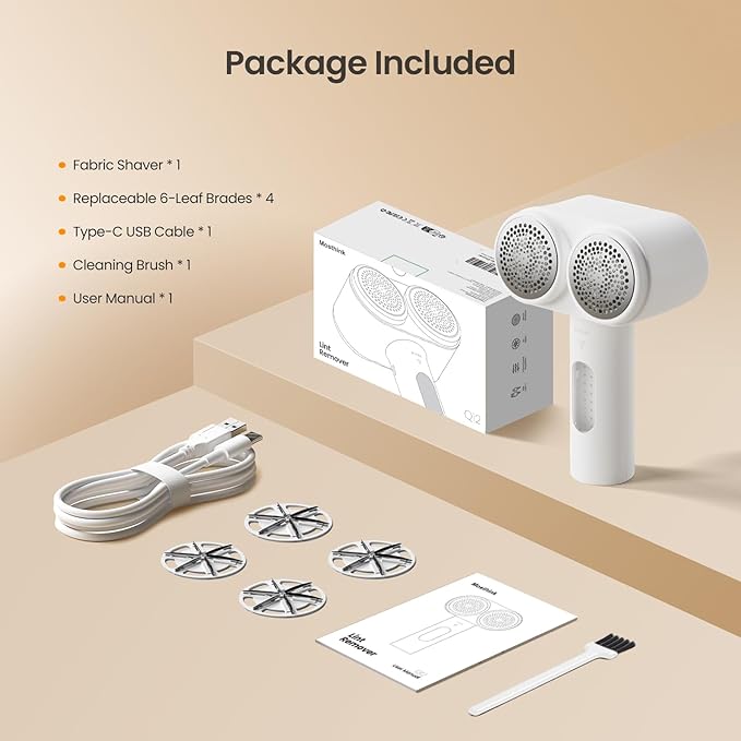 Mosthink Fabric Shaver, 2-in-1 Electric Lint Remover & Build-in Lint Brush - Image 8