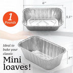 Spare Essentials 1LB Mini Foil Loaf Pans - Image 2