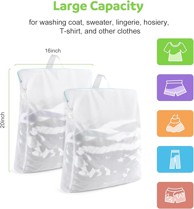 OTraki Large Mesh Laundry Bag 24x32 inch Hanging Lingerie Bag Mesh Laundry Bags - Image 8