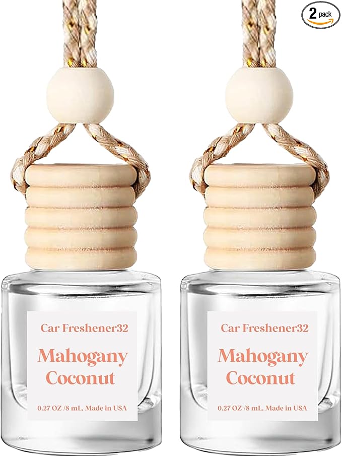 HoogaLife Car Air Freshener Diffuser 2 Pack Hanging Mahogany Coconut Car Air by HoogaLife