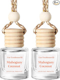 HoogaLife Car Air Freshener Diffuser 2 Pack Hanging Mahogany Coconut Car Air by HoogaLife