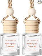 HoogaLife Car Air Freshener Diffuser 2 Pack Hanging Mahogany Coconut Car Air by HoogaLife