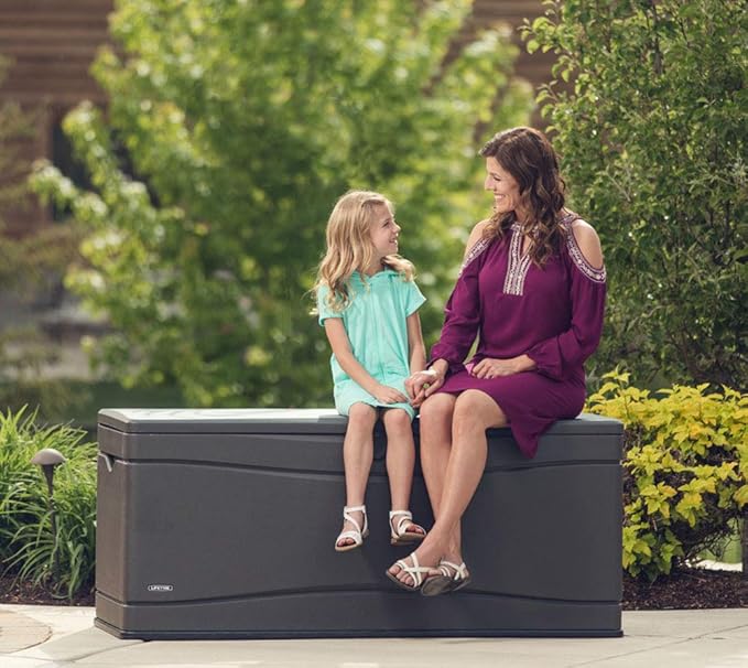 LIFETIME 60298 Heavy Duty Outdoor Storage Deck Box, 130 Gallon, Gray - Image 3