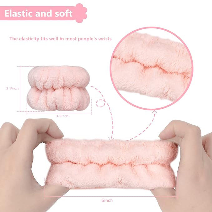 2pcs Wrist Bands for Washing Face, Microfiber Face Washing Wristbands, Arm - Image 3