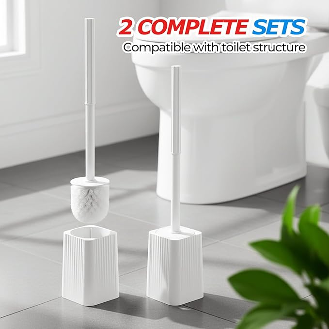 4Pack Toilet Bowl Brush and Holder Set - Image 5