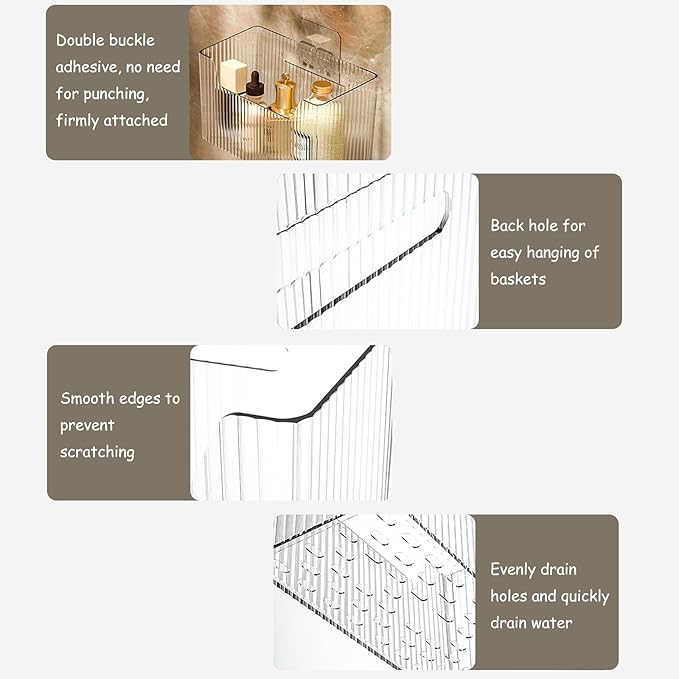 Acrylic Wall Mounted Storage Racks, Transparent Plastic Makeup Box Stackable - Image 4